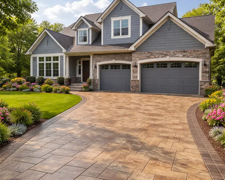 decorative flatwork for a residential driveway - Belleville, IL & the Metro East