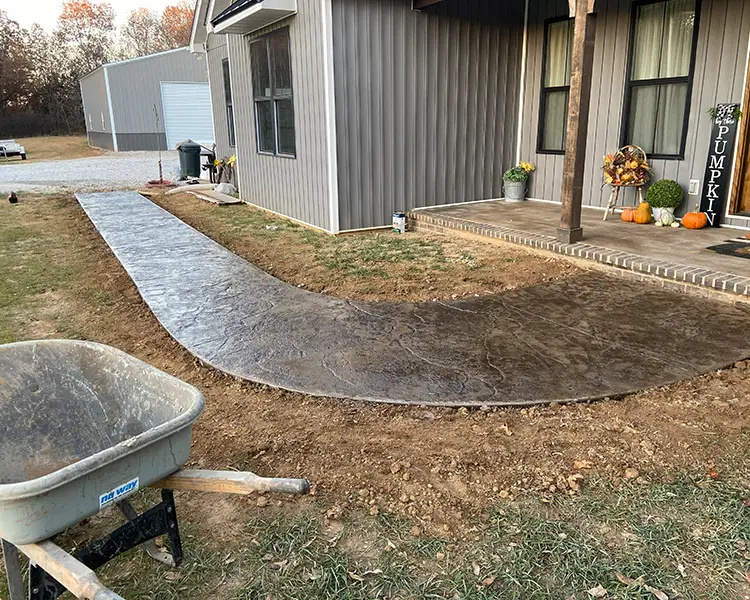 stamped concrete walkway - Belleville, IL, Metro East and St. Louis area