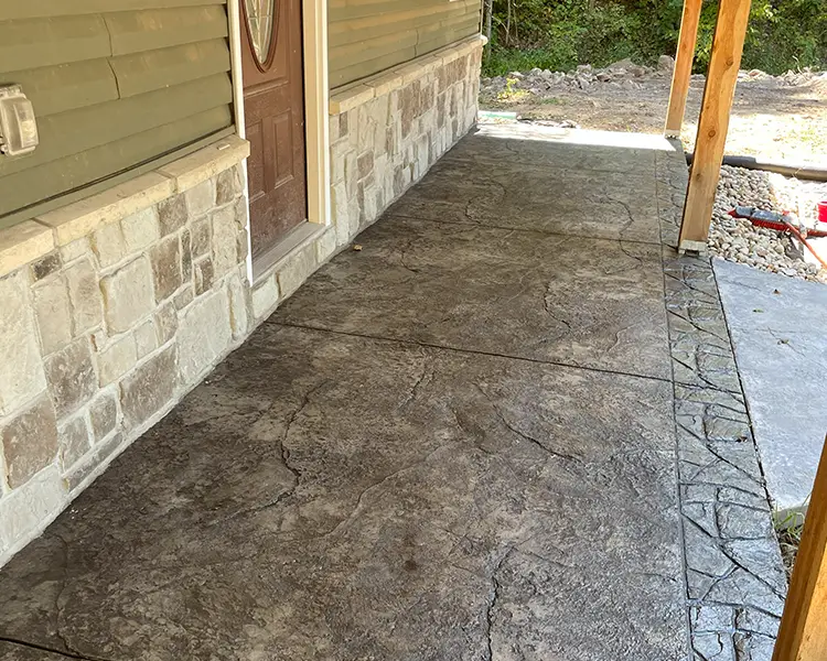 stamped concrete front porch - Belleville, IL, Metro East and St. Louis area